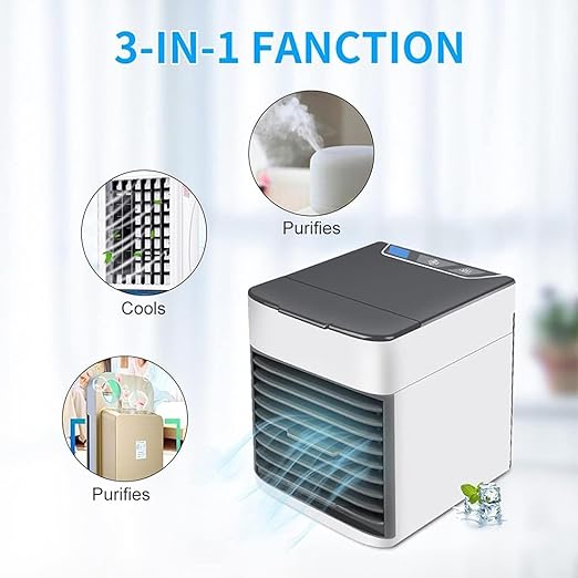 Mini Ar-Condicionado Portátil 3 em 1 – Refresque Qualquer Ambiente com Economia, Estilo e Entrega Rápida!